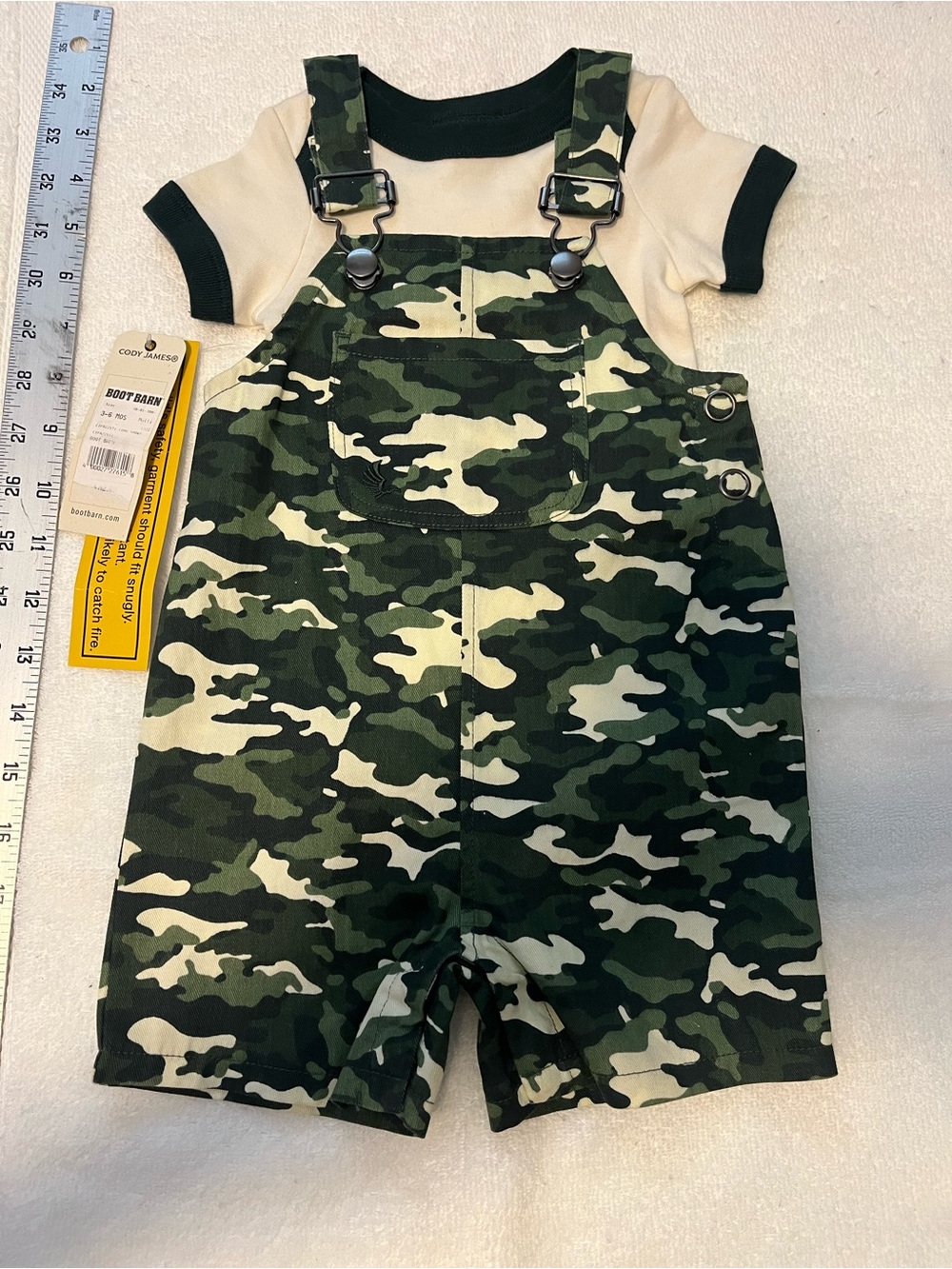 Cody James Green Camo Shortall with Cream Tee - Kids
